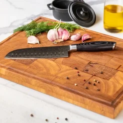 Shinrai Knives - Damast Pakka Wood 6-delige Messenset + Messenblok Robur