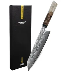 Shinrai Knives - Diamond Octagon Damascus Kiritsuke mes 23 cm - Special Edition