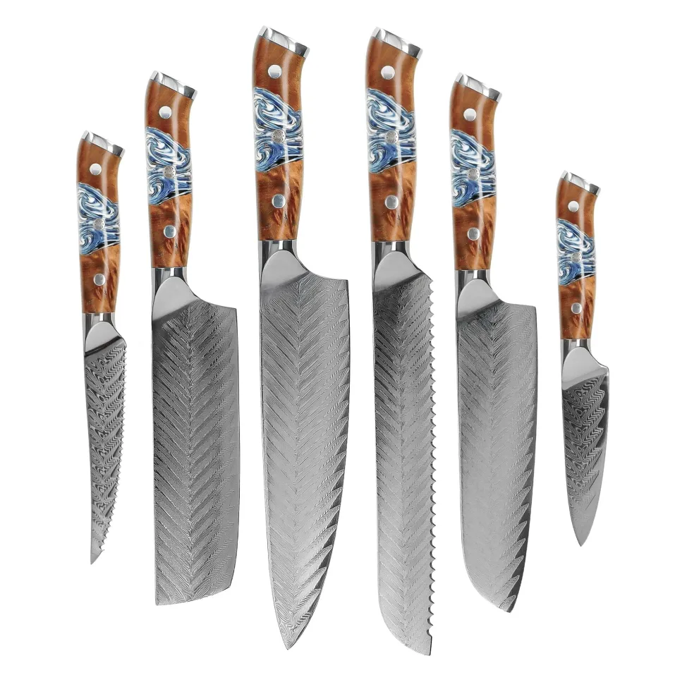 Shinrai Knives - Eclipse 6-delige Messenset + Messenblok Cito dubbelzijdig