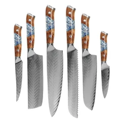 Shinrai Knives - Eclipse 6-delige Messenset + Messenblok Stans