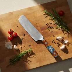 Shinrai Knives - Eclipse 3-delige Damascus Messenset - Koksmes + Nakiri + Santoku
