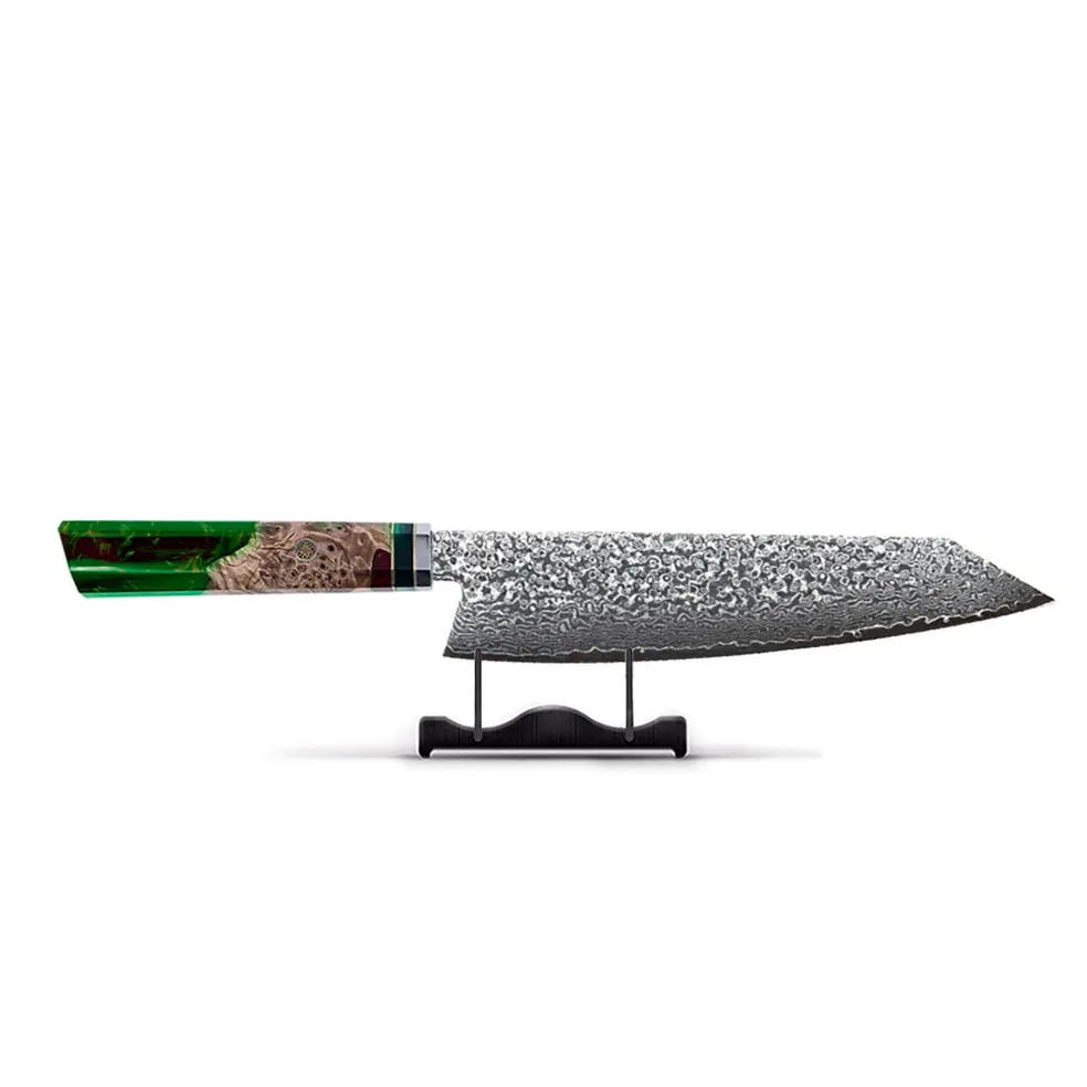 Shinrai Knives - Emerald Octagon Damascus Kiritsuke 23 cm - Special Edition