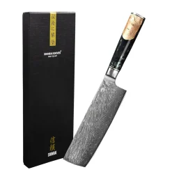 Shinrai Knives - Epoxy Onyx Damascus Nakiri mes 18 cm
