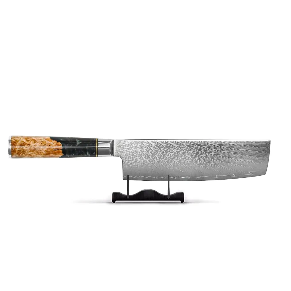 Shinrai Knives - Epoxy Onyx Damascus Nakiri mes 18 cm