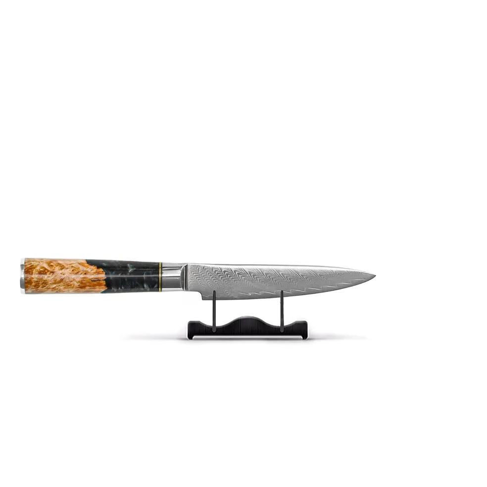 Shinrai Knives - Epoxy Onyx 6-delige Messenset + Messenblok + Slijpsteen