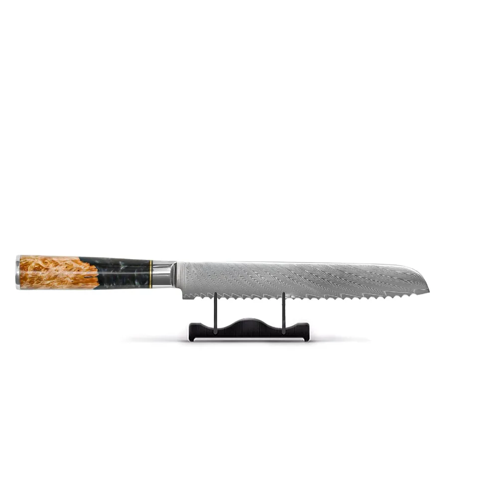 Shinrai Knives - Epoxy Onyx 6-delige Messenset + Messenblok Stans