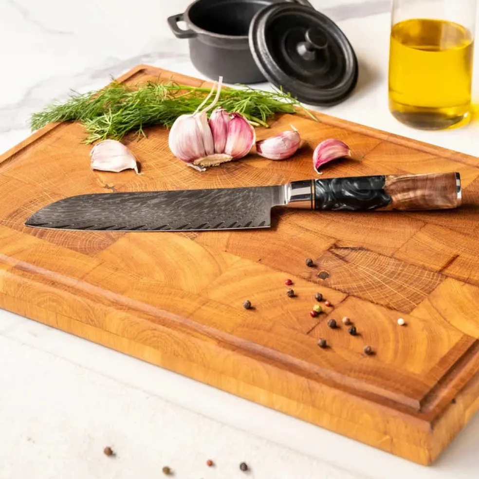 Shinrai Knives - Epoxy Onyx 6-delige Messenset + Messenblok Stans