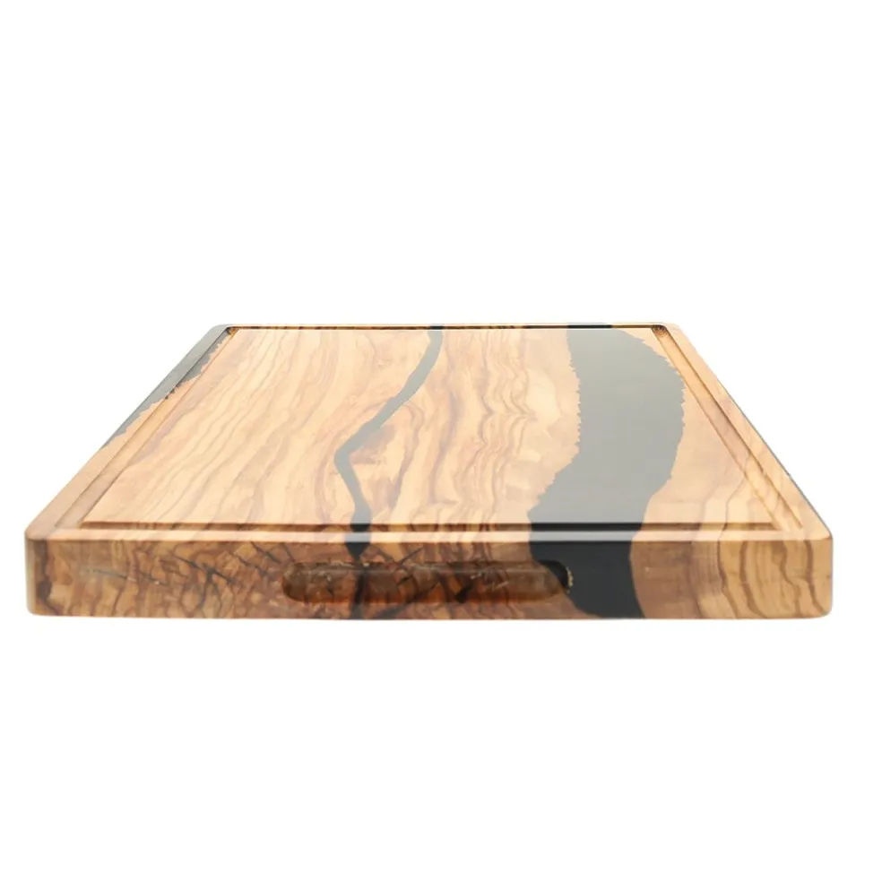 Shinrai Knives - Epoxy Onyx Snijplank Olijfhout - 40 x 30 x 3 cm