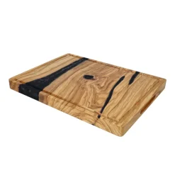 Shinrai Knives - Epoxy Onyx Snijplank Olijfhout - 40 x 30 x 3 cm