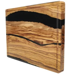 Shinrai Knives - Epoxy Onyx Snijplank Olijfhout - 40 x 30 x 3 cm