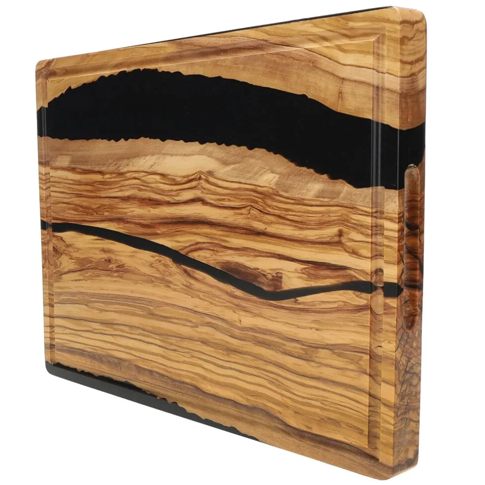 Shinrai Knives - Epoxy Onyx Snijplank Olijfhout - 40 x 30 x 3 cm