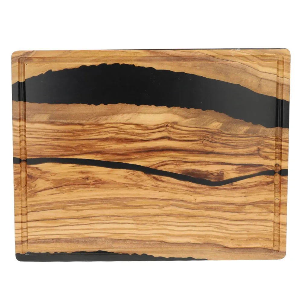 Shinrai Knives - Epoxy Onyx Snijplank Olijfhout - 40 x 30 x 3 cm