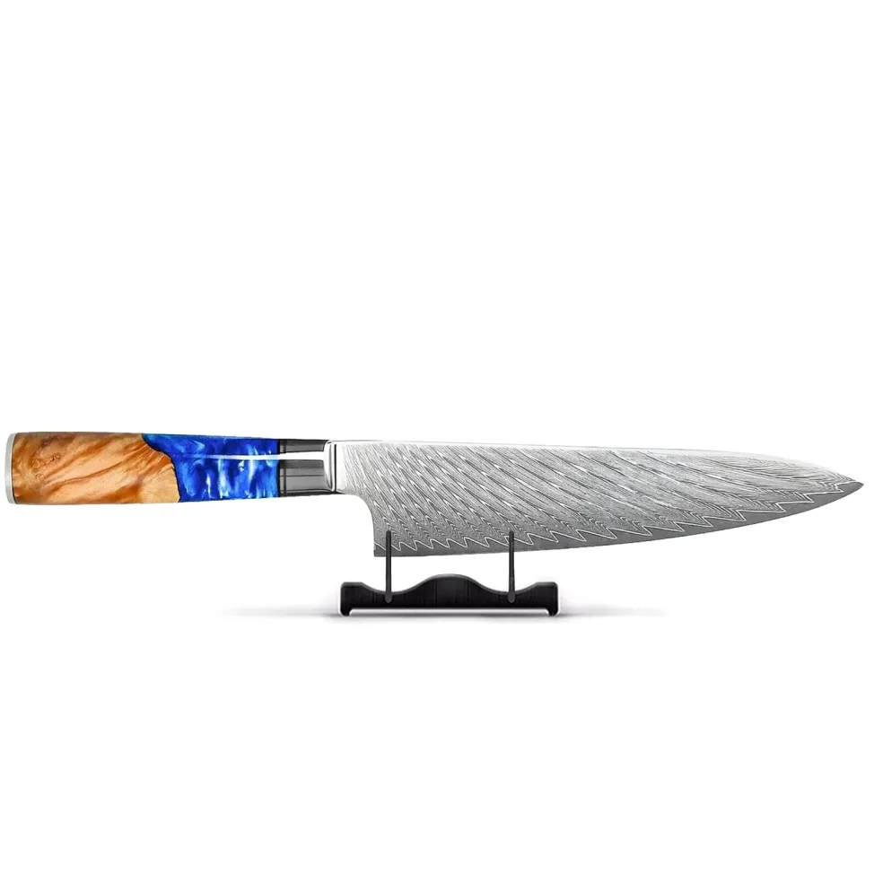 Shinrai Knives - Epoxy Sapphire Damascus Koksmes 20 cm