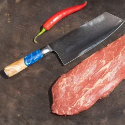 Shinrai Knives - Epoxy Sapphire Damascus Chinees Koksmes 19 cm