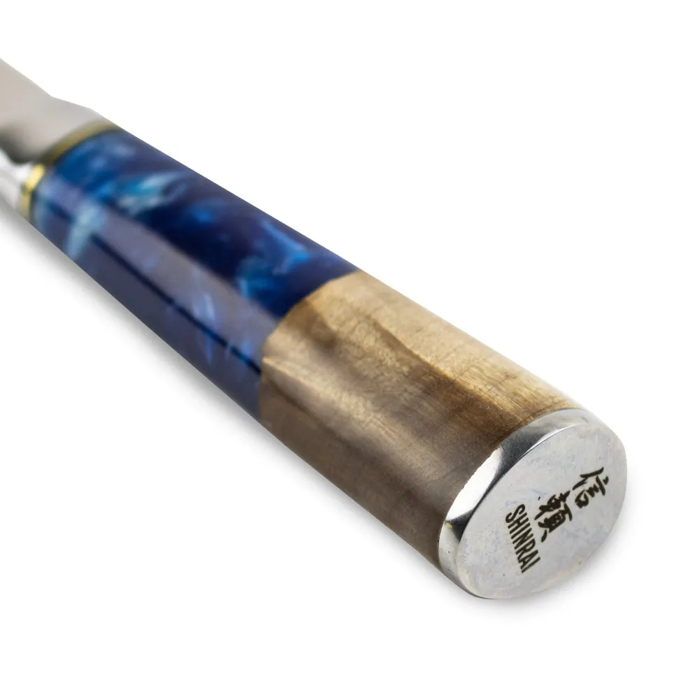Shinrai Knives - Epoxy Sapphire Damascus Broodmes 20 cm