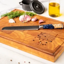 Shinrai Knives - Epoxy Sapphire 6-delige Messenset + Messenblok Robur
