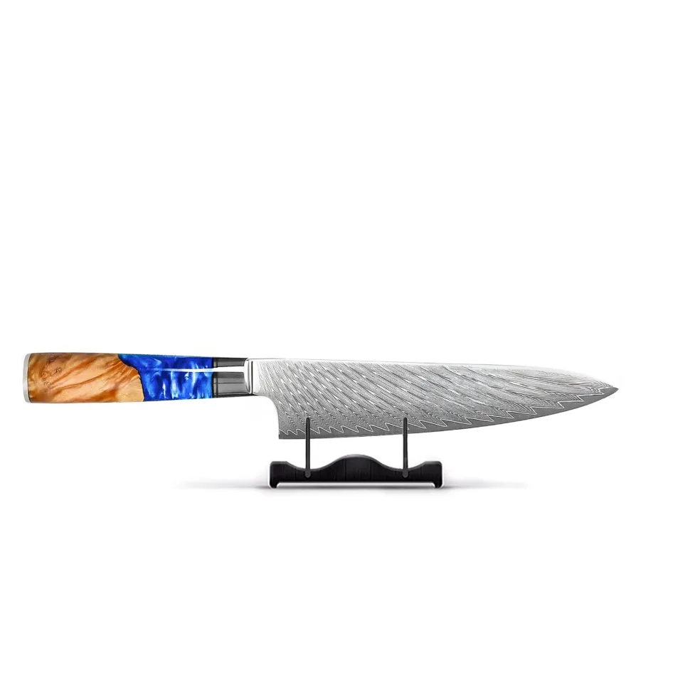 Shinrai Knives - Epoxy Sapphire 6-delige Messenset + Messenblok + Slijpsteen