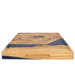 Shinrai Knives - Epoxy Sapphire Snijplank Olijfhout - 40 x 30 x 3 cm