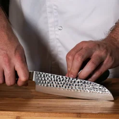 Shinrai Knives - Hammered Damast BR Santoku mes 18 cm