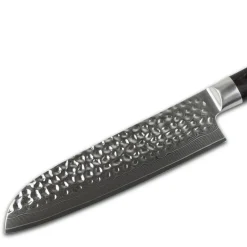 Shinrai Knives - Hammered Damast BR Santoku mes 18 cm