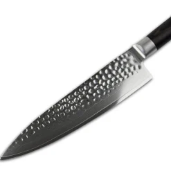 Shinrai Knives - Hammered Damast BR 5-delige Messenset + Magnetisch Messenblok Dubbelzijdig - Zwart