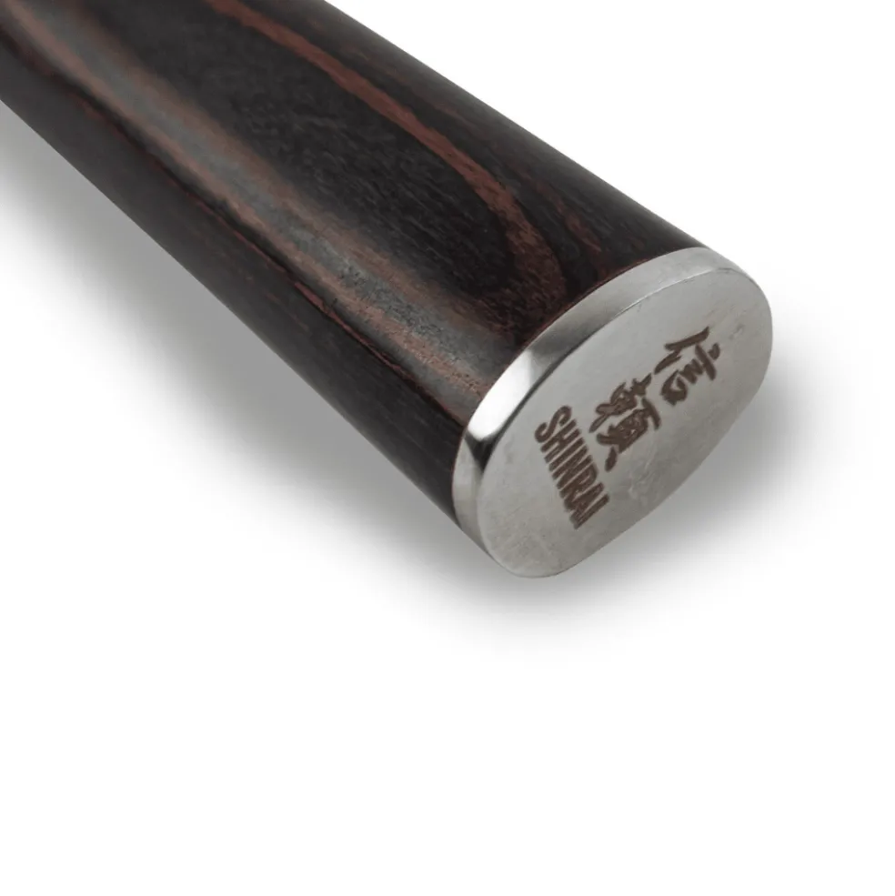 Shinrai Knives - Hammered RVS 6-delige Messenset + Magnetisch Messenblok Dubbelzijdig - Zwart