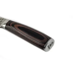 Shinrai Knives - Hammered RVS 6-delige Messenset + Magnetisch Messenblok Scalae - Acacia hout