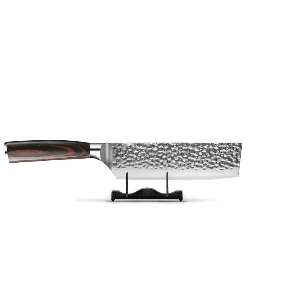 Shinrai Knives - Hammered RVS 6-delige Messenset + Messenblok + Slijpsteen
