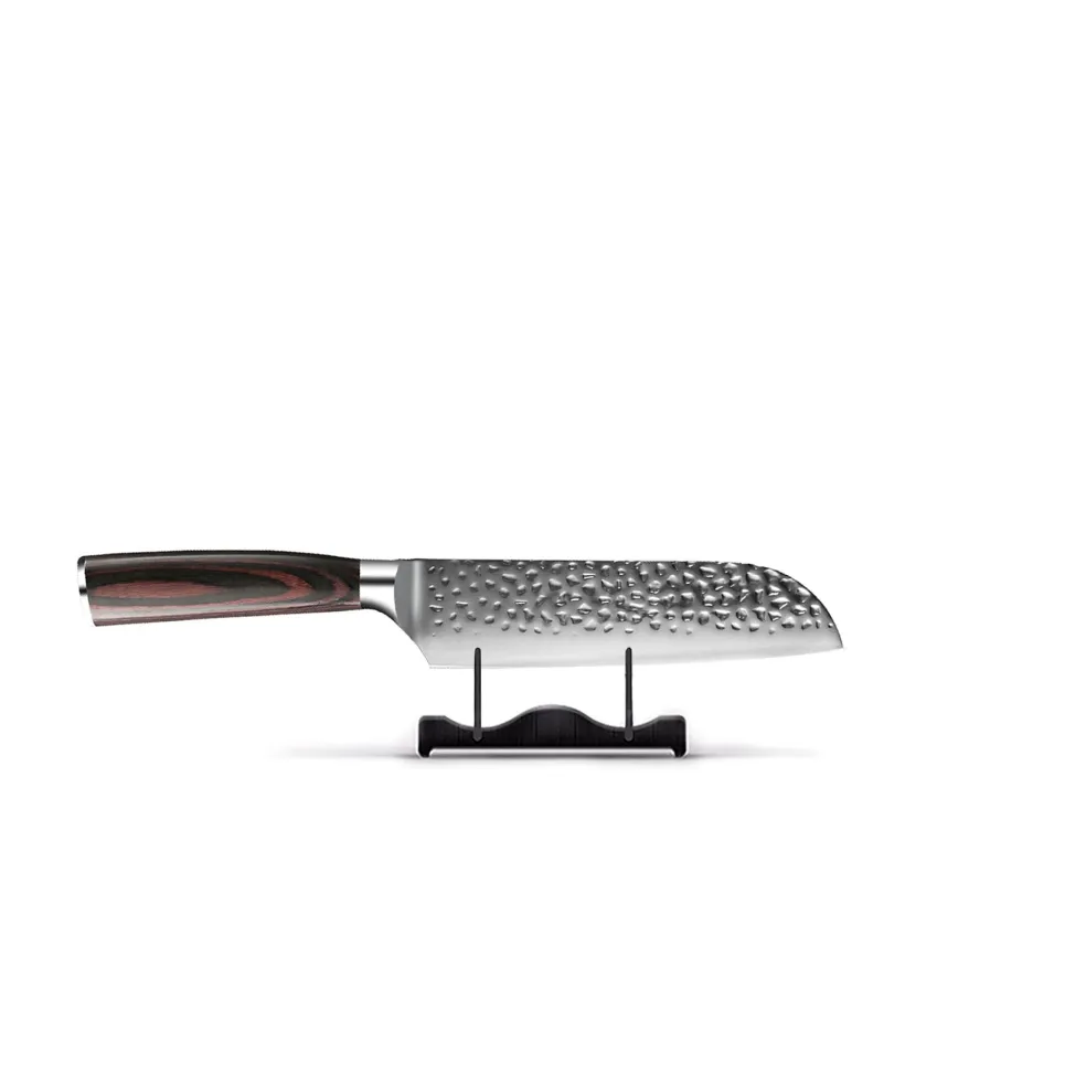 Shinrai Knives - Hammered RVS 6-delige Messenset + Messenblok + Slijpsteen