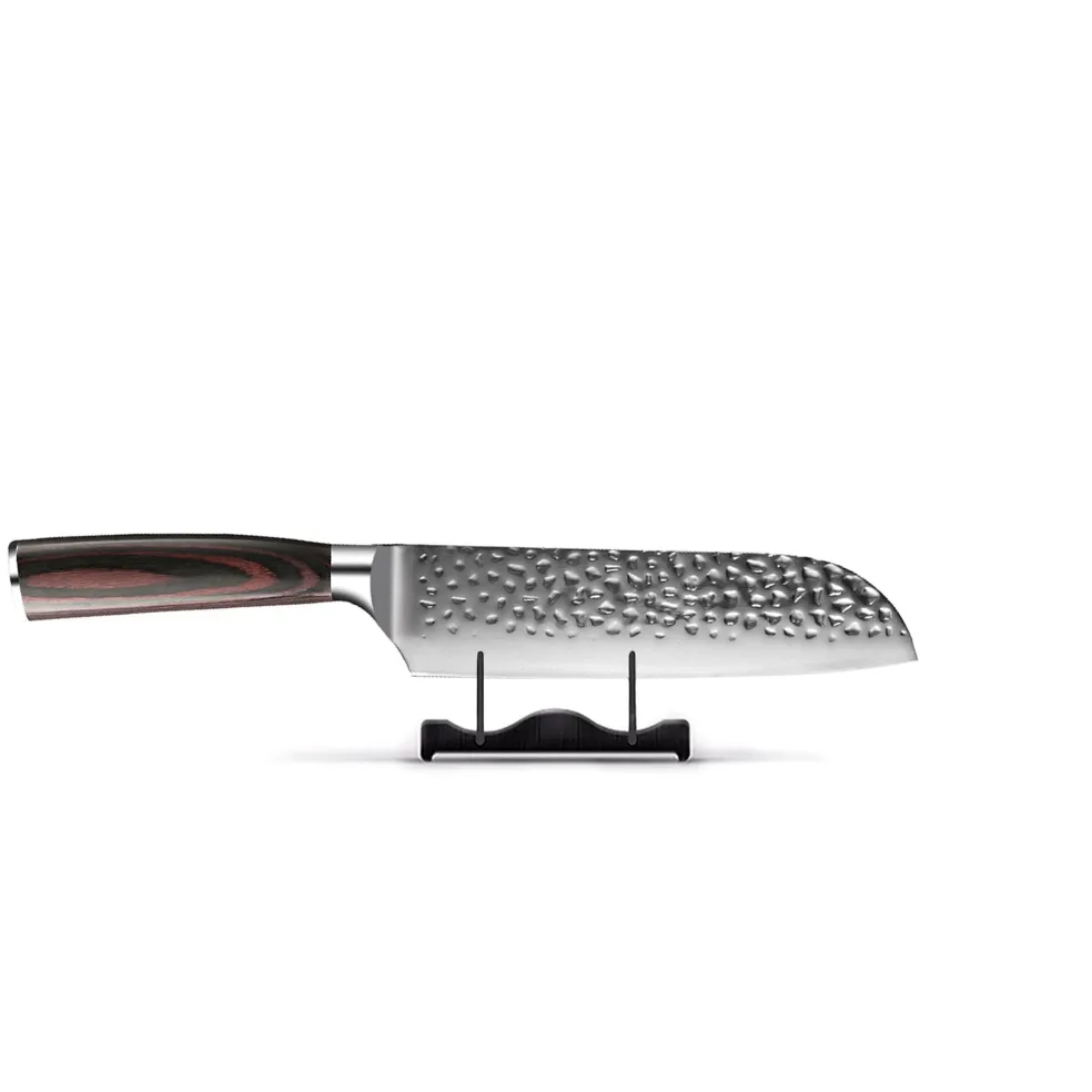 Shinrai Knives - Hammered RVS 6-delige Messenset + Messenblok + Slijpsteen