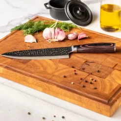 Shinrai Knives - Hammered RVS - Koksmes 20 cm
