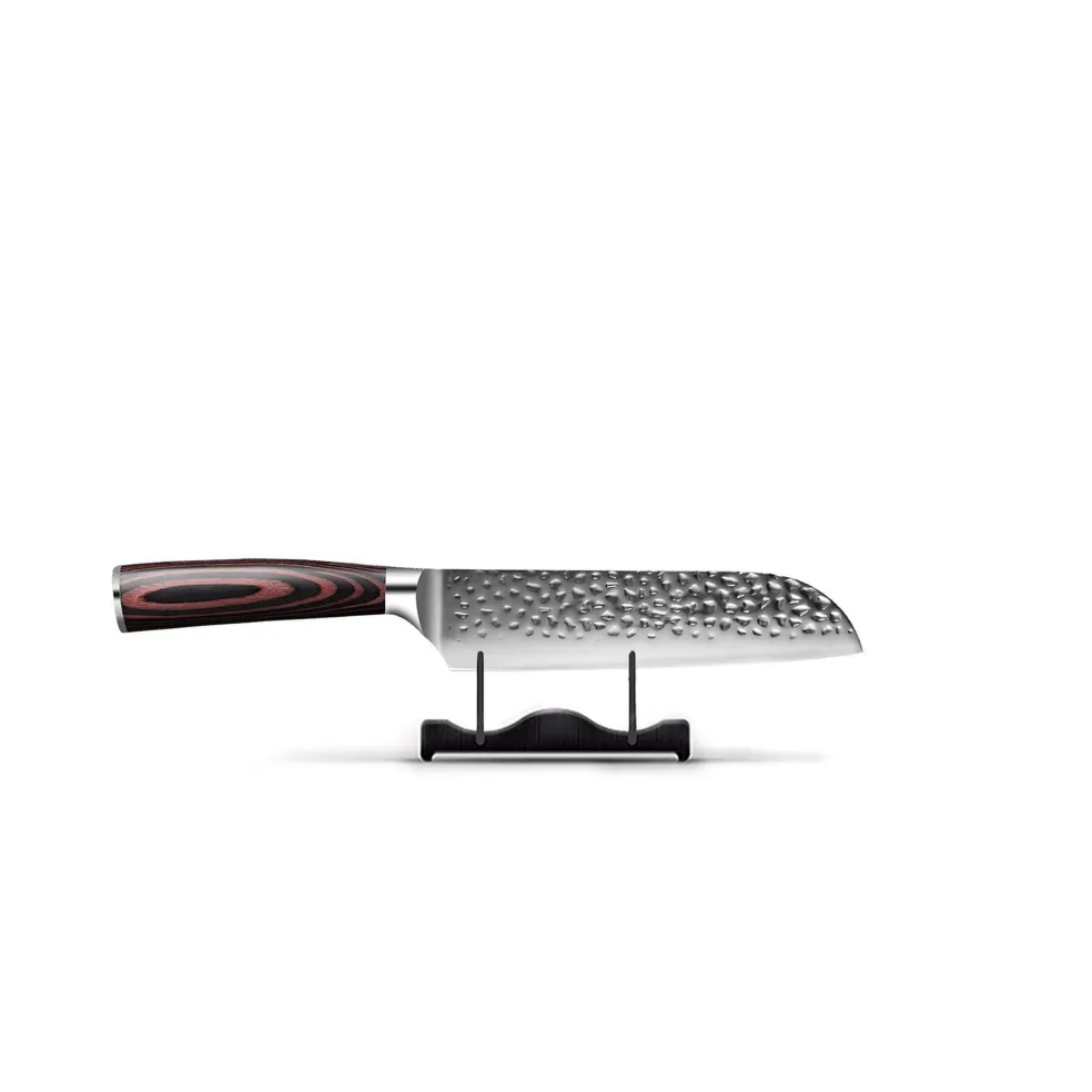 Shinrai Knives - Hammered RVS Santoku mes 13 cm