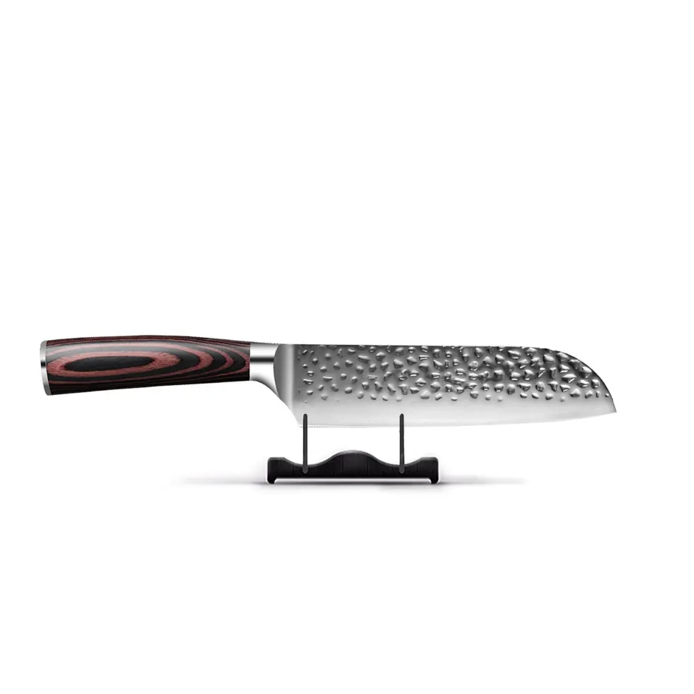 Shinrai Knives - Hammered RVS Santoku mes 18 cm
