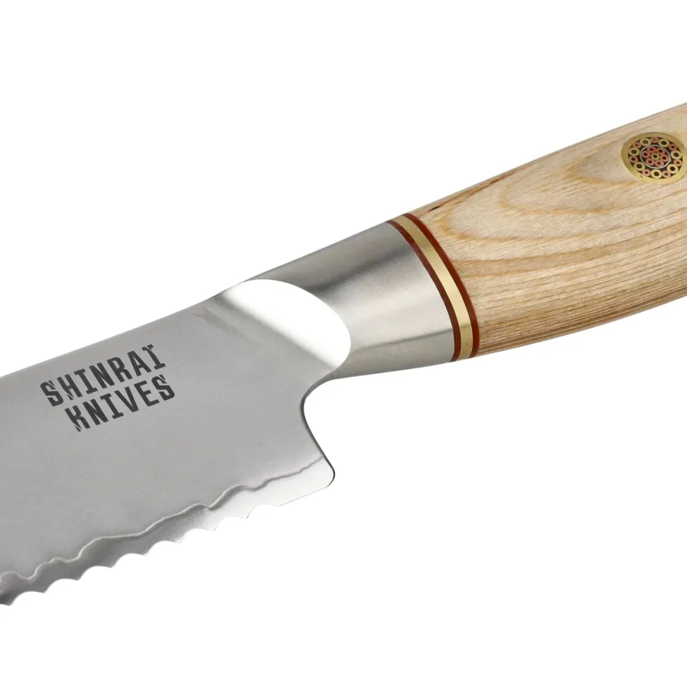 Shinrai Knives - Hikari Damascus 4-delige set - Koksmes + Santoku + Broodmes + Schilmes