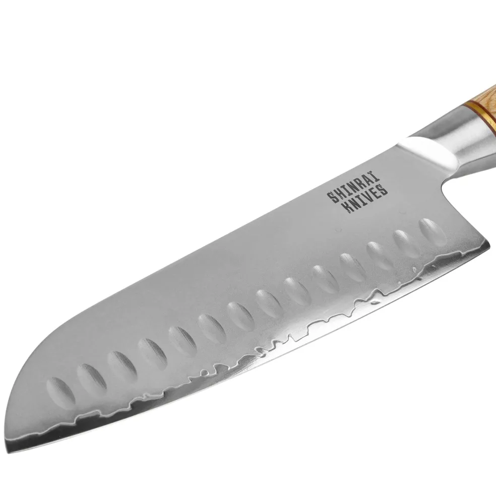 Shinrai Knives - Hikari Damascus 3-delige set - Koksmes + Santoku + Schilmes