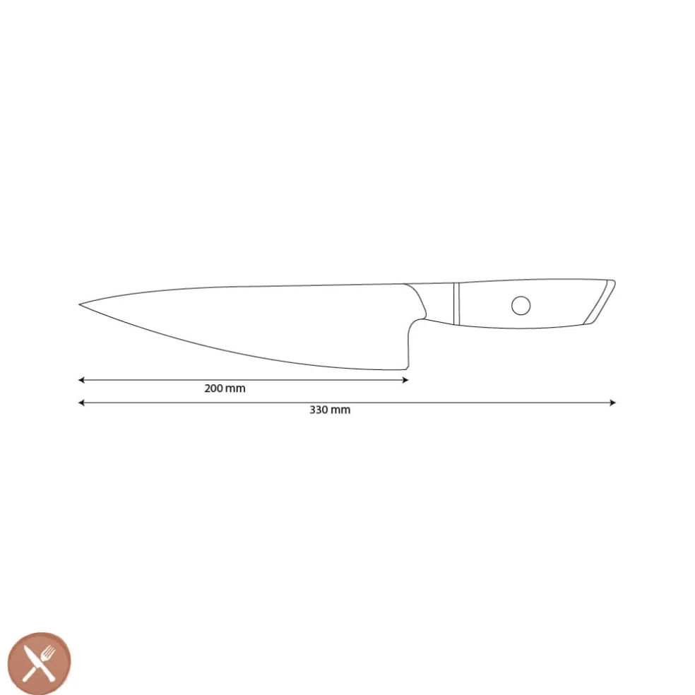 Shinrai Knives - Hikari Damascus Koksmes 20 cm