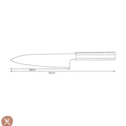 Shinrai Knives - Kigami Exclusive Damascus Santoku mes 18 cm