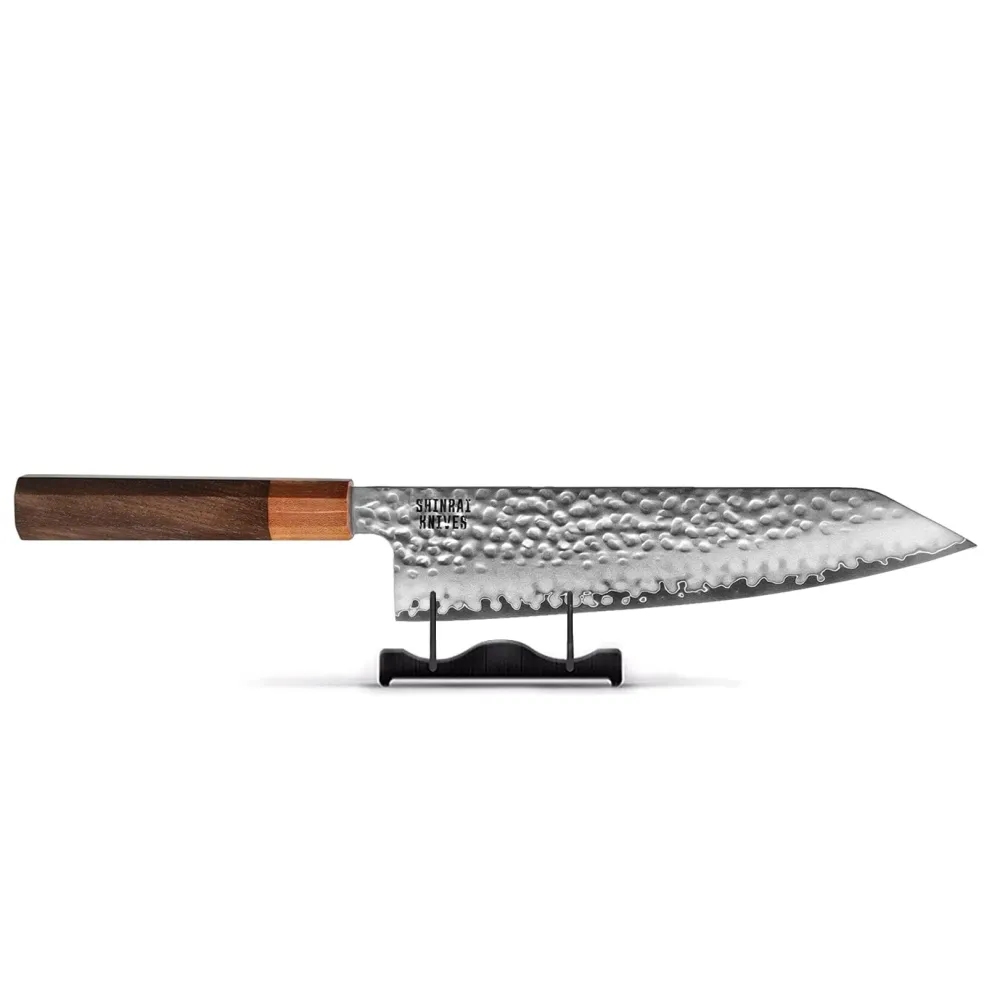 Shinrai Knives - Kigami Exclusive Damascus 7-delige messenset + Messenblok Dubbelzijdig