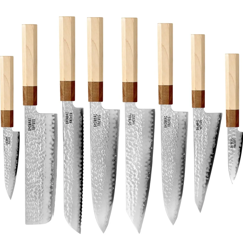 Shinrai Knives - Kirameki Damascus 8-delige messenset