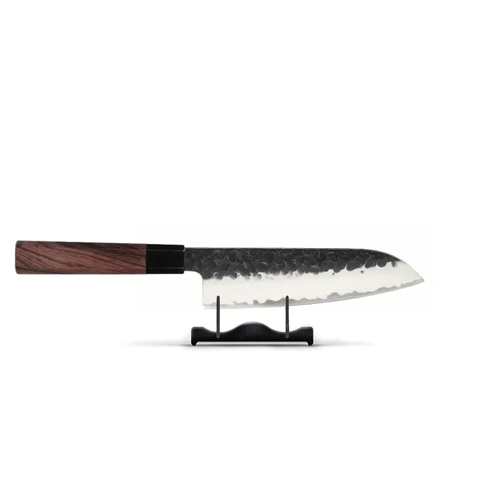 Shinrai Knives - Kurayami Damascus Santokumes 18 cm