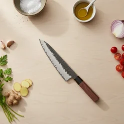 Shinrai Knives - Kurayami 3-delige Damascus Messenset - Koksmes + Santoku + Schilmes