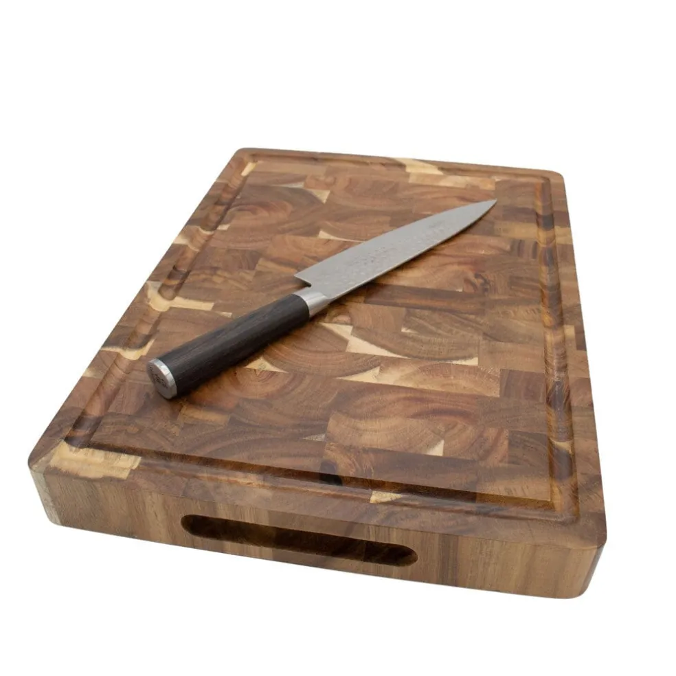 Shinrai Knives - Luxe Snijplank Acaciahout - Kopshout - 40 x 30 x 4.5 cm
