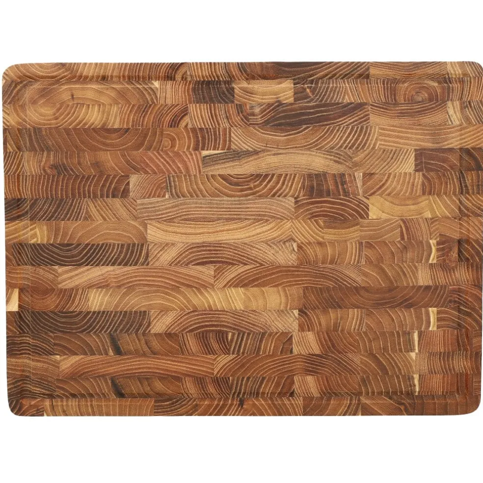 Shinrai Knives - Luxe Snijplank Teakhout - Kopshout - 40 x 30 x 4.5 cm
