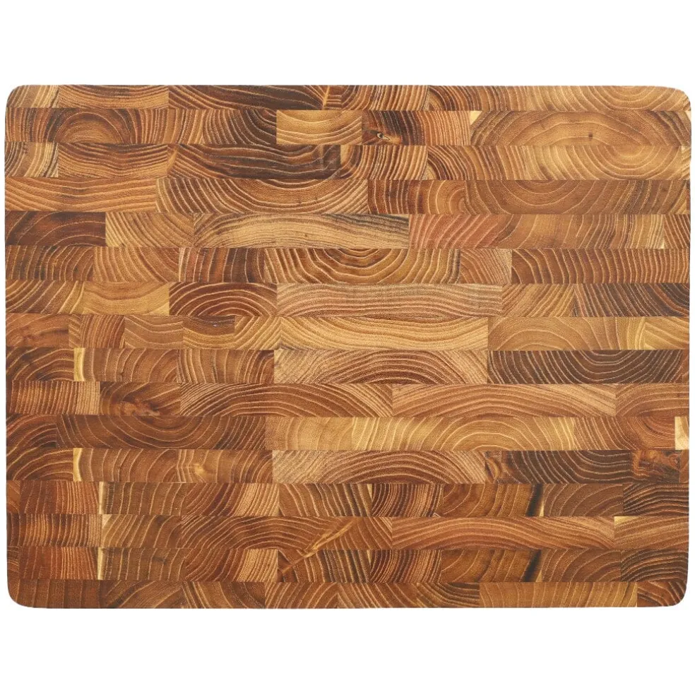 Shinrai Knives - Luxe Snijplank Teakhout - Kopshout - 40 x 30 x 4.5 cm