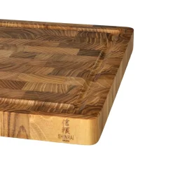 Shinrai Knives - Luxe Snijplank Teak hout - Kopshout - 35 × 25 × 2.5 cm