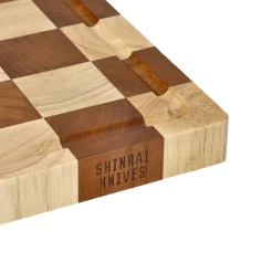 Shinrai Knives - Luxe Snijplank Schaak - Kopshout - Bundel