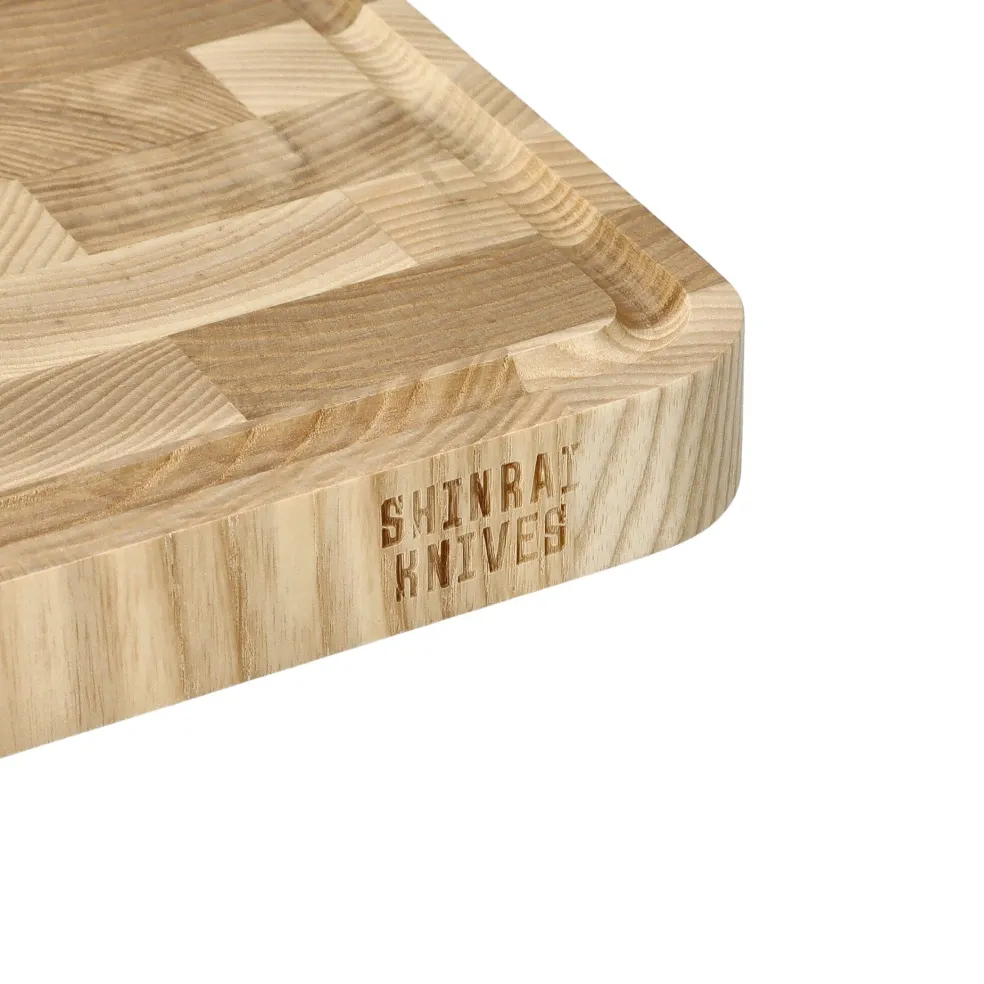 Shinrai Knives - Luxe Snijplank Essenhout - Kopshout - 40 × 30 × 4.5 cm