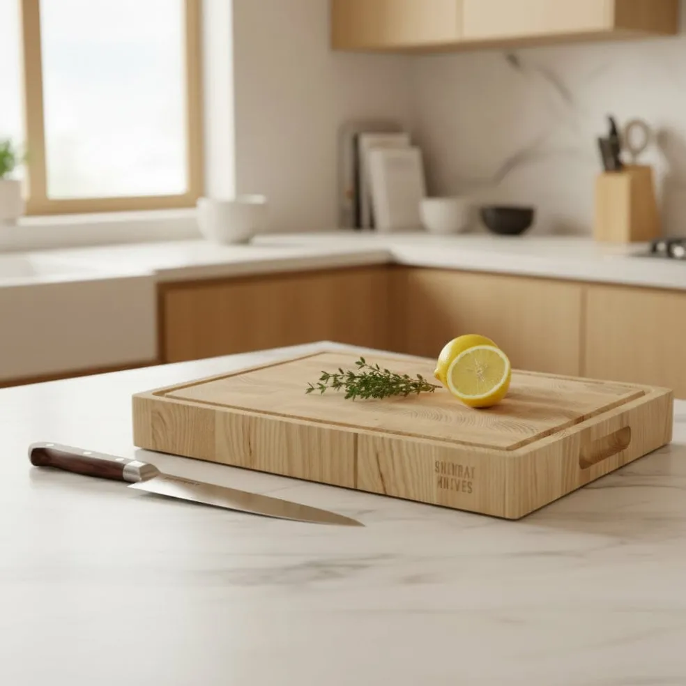 Shinrai Knives - Luxe Snijplank Essenhout - Kopshout - Bundel
