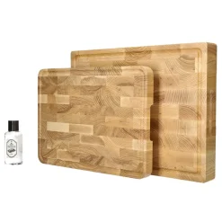 Shinrai Knives - Luxe Snijplank Essenhout - Kopshout - Bundel