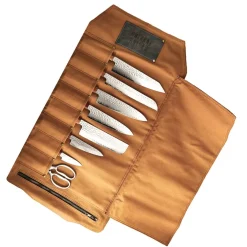Shinrai Knives - Messenrol Hoogwaardig Canvas & Leer Bruin